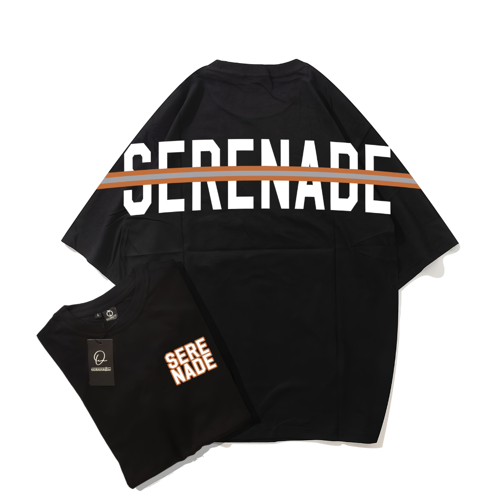 VELUCI Kaos Oversize Pria Wanita Serenade Sablon DTF Murah Katun Combad 30s Belah Samping Santai