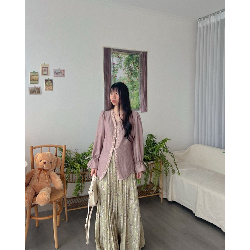TERLARIS KANON - Ezra Kebaya Blouse - Blouse kebaya modern motif bordir bunga