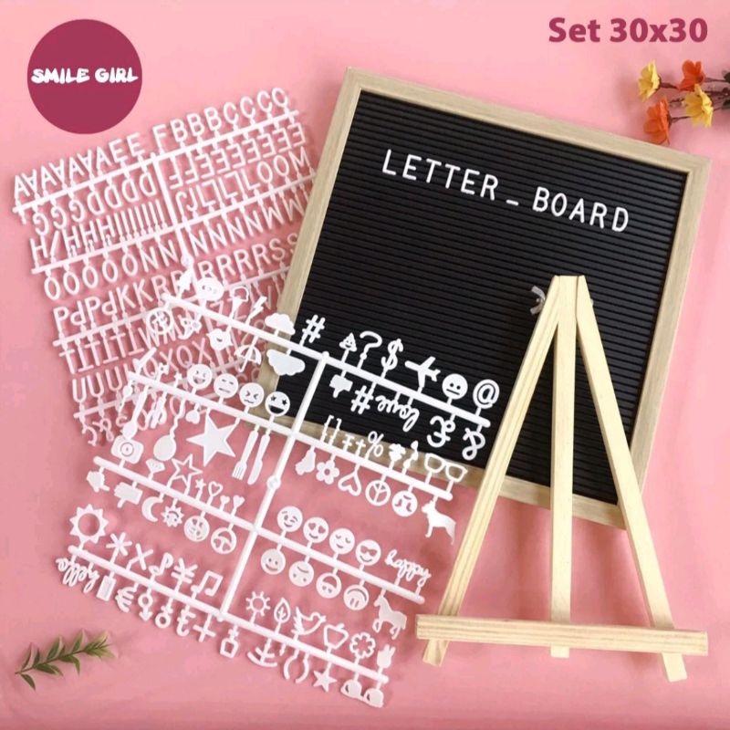 

Set Letter Board/Papan Nama Bayi/Menu/cafe Ukuran 30x30