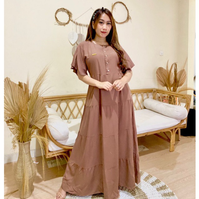 DRESS HANA POLOS RAYON TWILL TGN PENDEK CANDA DASTER BUSUI FRIENDLY DASTER TIDUR || SAFITRI DRESS SF