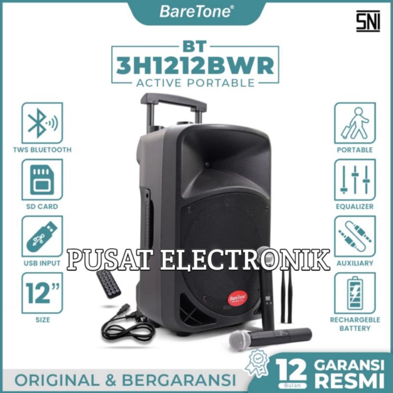 Speaker Portable Baretone 12Bwr Original Speaker 12Inch Garansi resmi