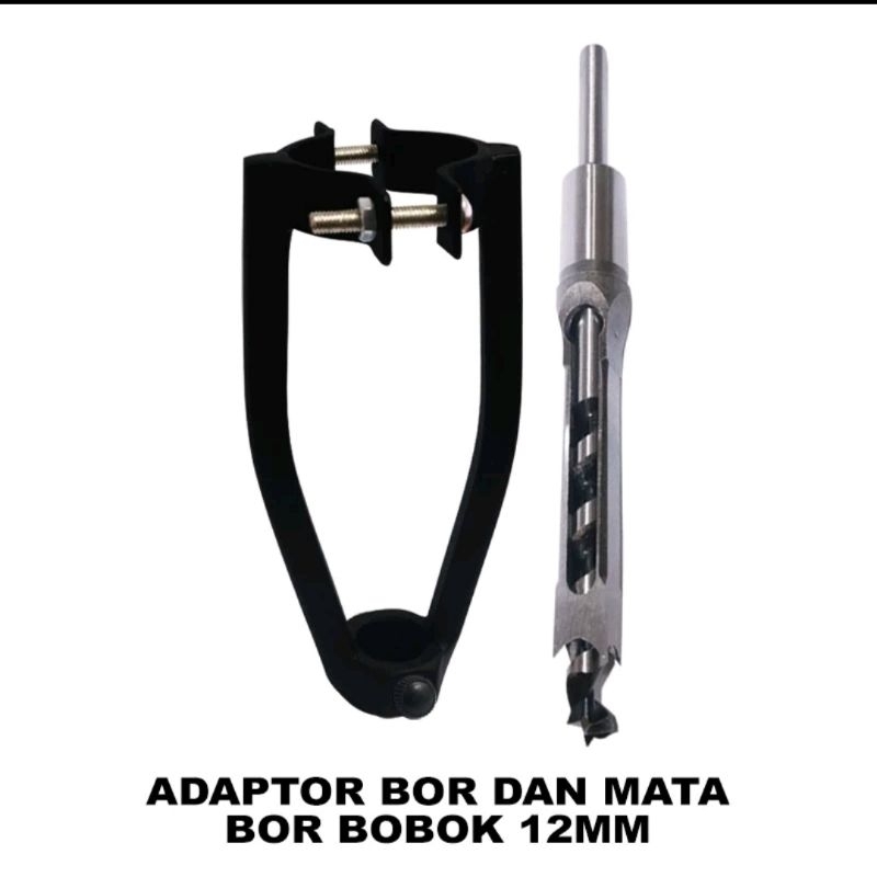 DUDUKAN BOR /ADPTOR BOR BOBOK KAYU + MATA BOR 10 MM DAN 12 MM