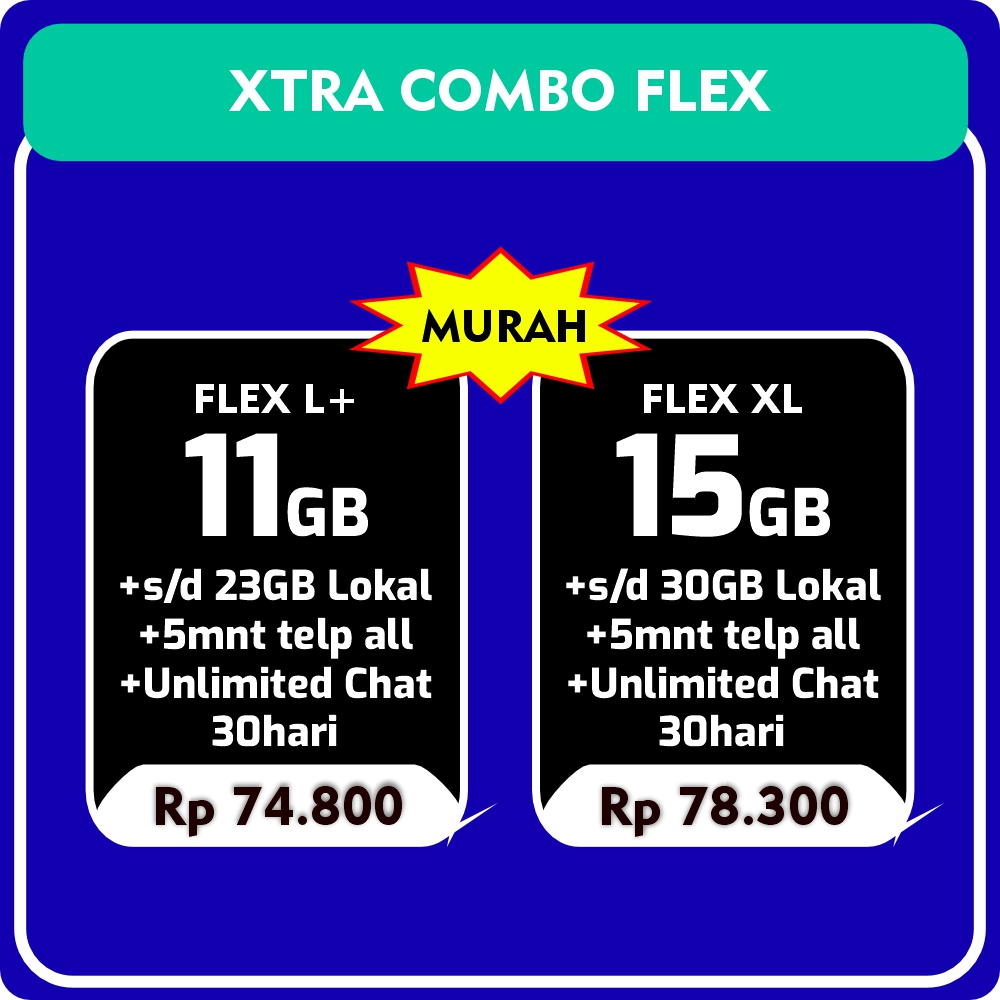 PAKET KUOTA DATA INJECT INTERNET MURAH XL EXTRA XTRA COMBO VIP LITE HOTROD 10GB 30GB 40GB