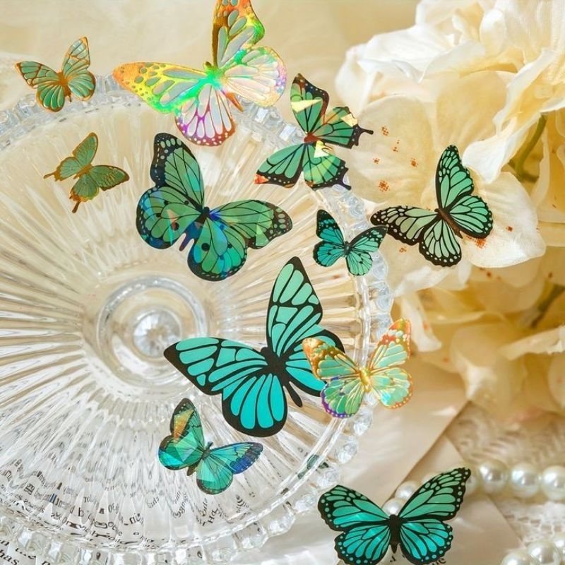 

KIYOWO 1 SHEET 14 PCS STICKER BUTTERFLY 3D