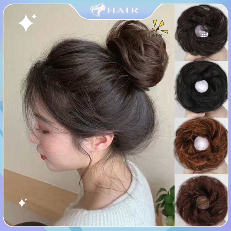 HIR-0138 Cepolan rambut palsu Karet Scrunchie/Korean Fun Bun/ Hair Bun/ Cepol Sanggul Instan/ Wig Ce