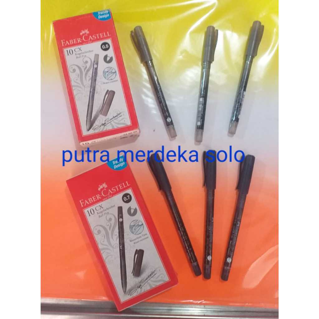 

Pulpen Faber Castell Black Ink 10 CX 0.7mm 0.5mm Bolpen Faber CX 10