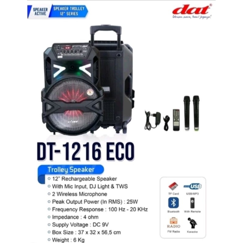 Speaker Portable DAT 12 inch DT-1210FT / DT-1216 / DT-1210FTX2