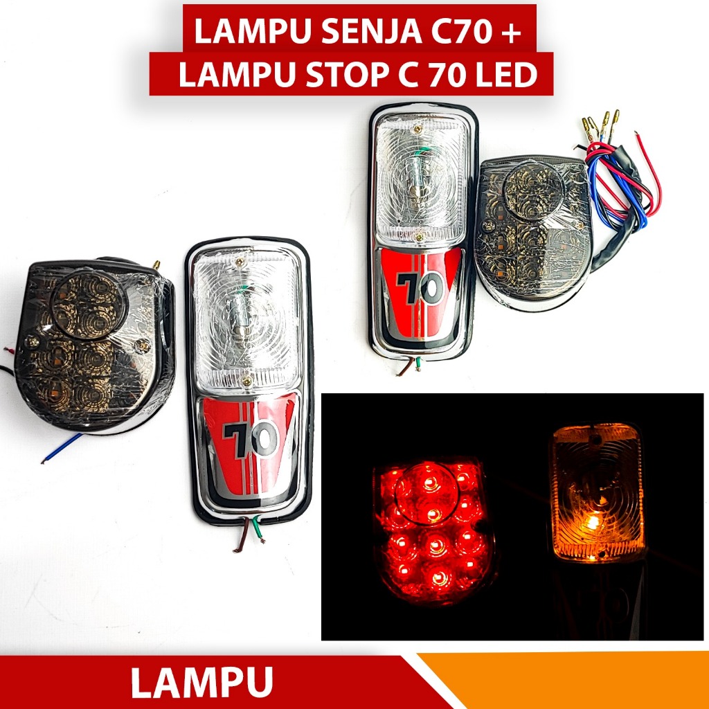 PAKET LAMPU PENERANGAN HONDA C70 PANEL DASI LAMPU SENJA C70 SET LAMPU STOP LED C70 FUNGSI RITING SEI