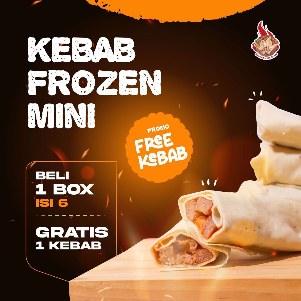 

Kebab Frozen 1 Box isi 6 GRATIS 1 Kebab
