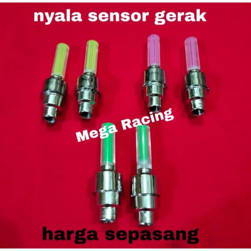 (2PCS) tutup pentil LED ban motor mobil sepeda harga sepasang tutup pentil nyala motor mobil