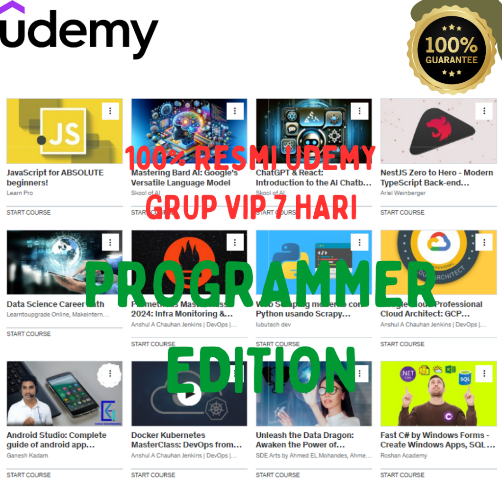 Udemy Premium Course Edisi Programmer dan IT