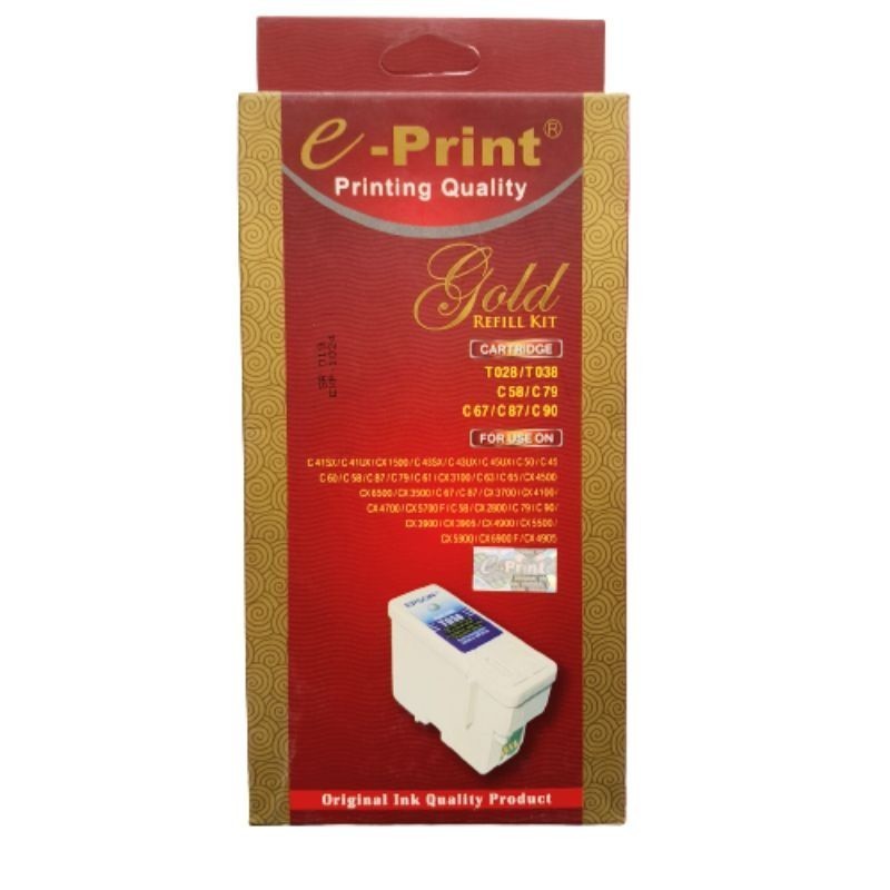 Tinta E Print Refill Kit Gold Printer Epson Suntikan Black / Colour
