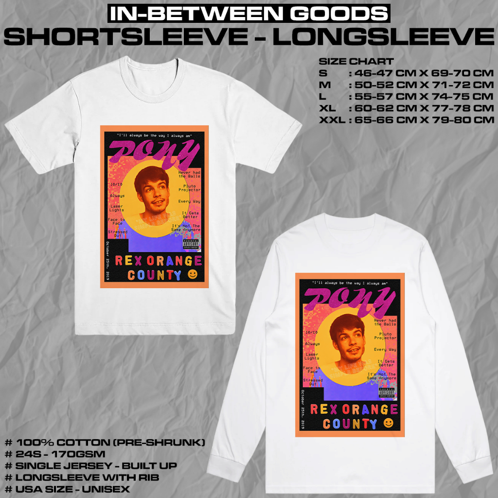 REX ORANGE COUNTY - PONY | T-SHIRT | LONGSLEEVE | MUSIC MERCH