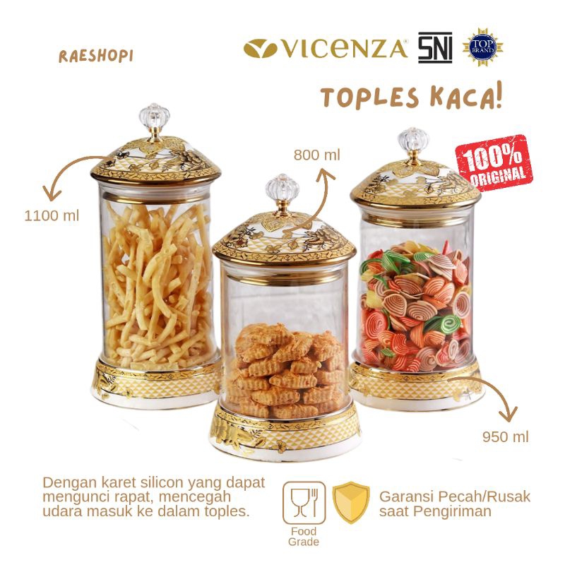 Vicenza Set Toples Permen Kaca 3 pcs motif Gemini GR301