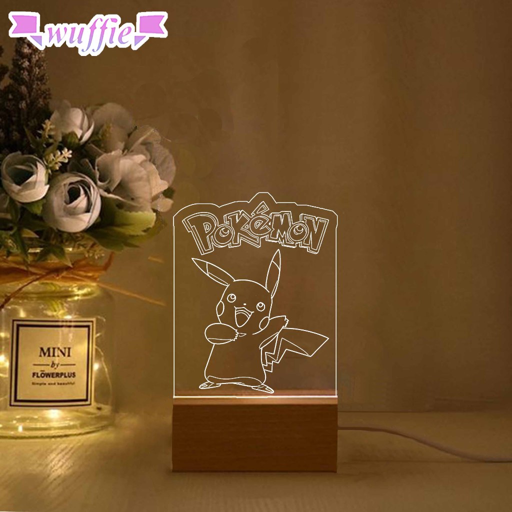 [BUKAN PO]  Lampu Hias Lampu Tidur Akrilik LED Anime Pokemon / Standing Lamp Acrylic LED Anime Pokem
