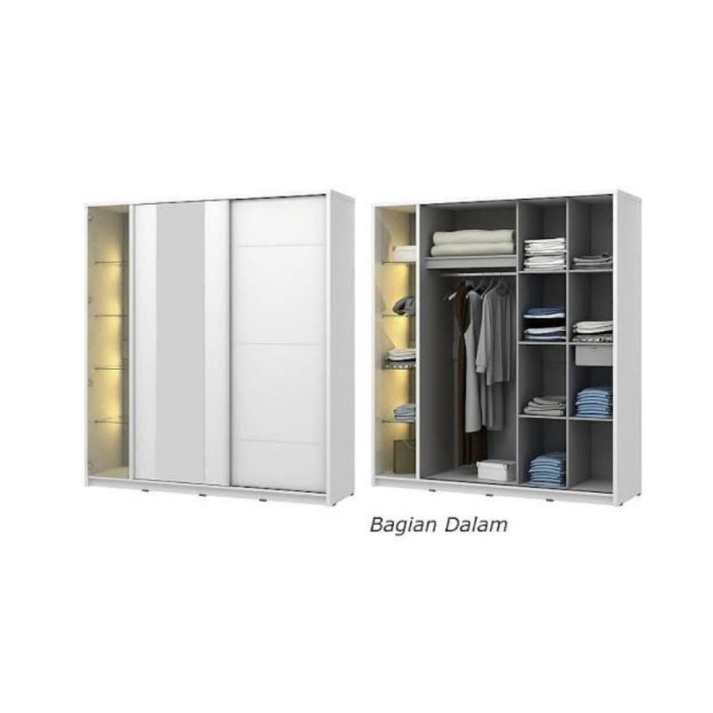 Lemari pakaian Lemari Sliding Geser kaca Madrid Sl 200 Activ
