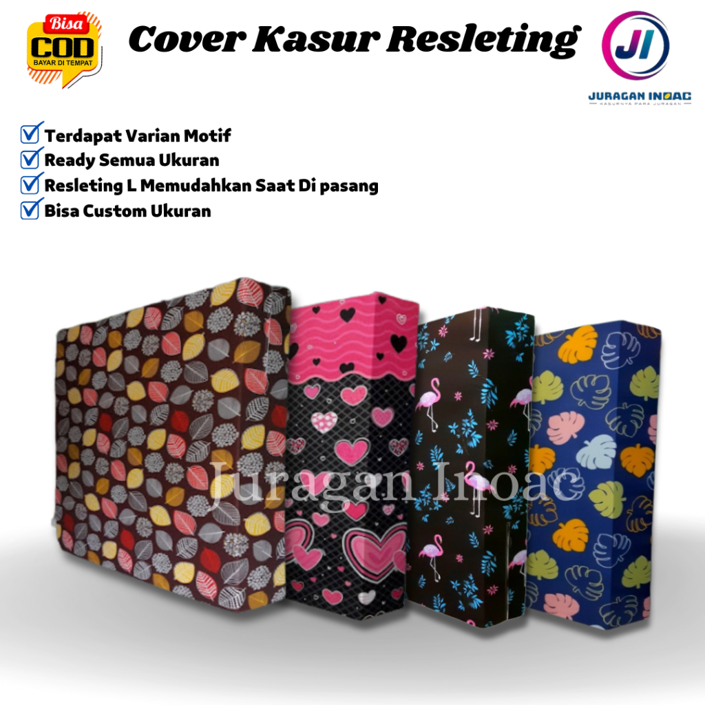 Murah Sarung cover kasur busa resleting 200x200x30 / 180x200x30 / 160x200x30 / 145x200x30 /