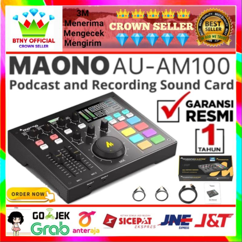 Maono Caster AU AM100 Podcast Console Mixer USB Soundcard MaonoCaster