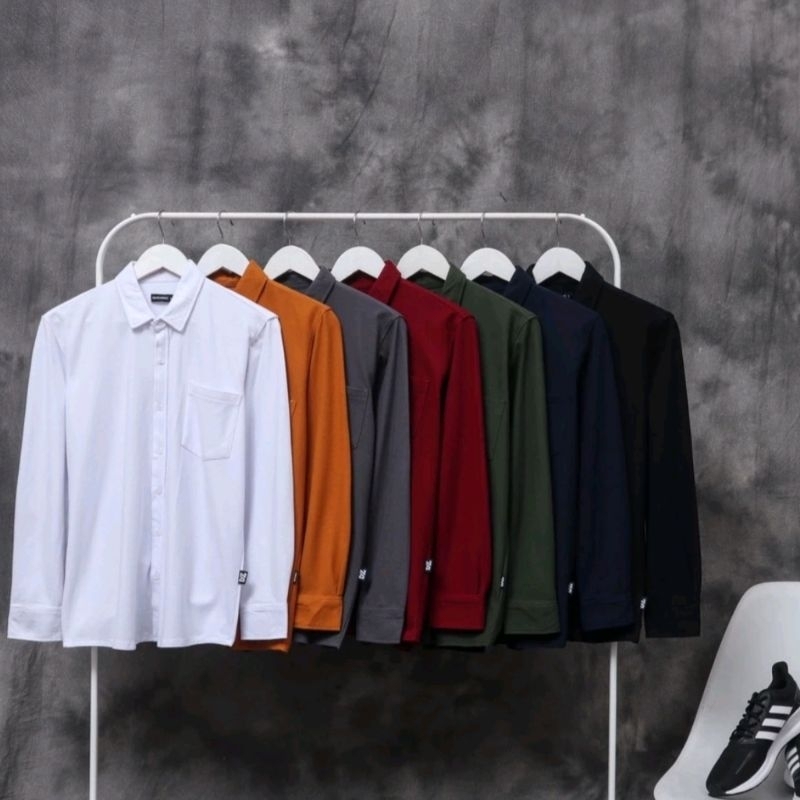 kemeja polos panjang anti kusut dzargo premium