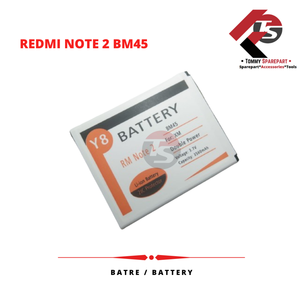 BATERAI DOUBLE POWER (Y8) REDMI NOTE 2 BM45