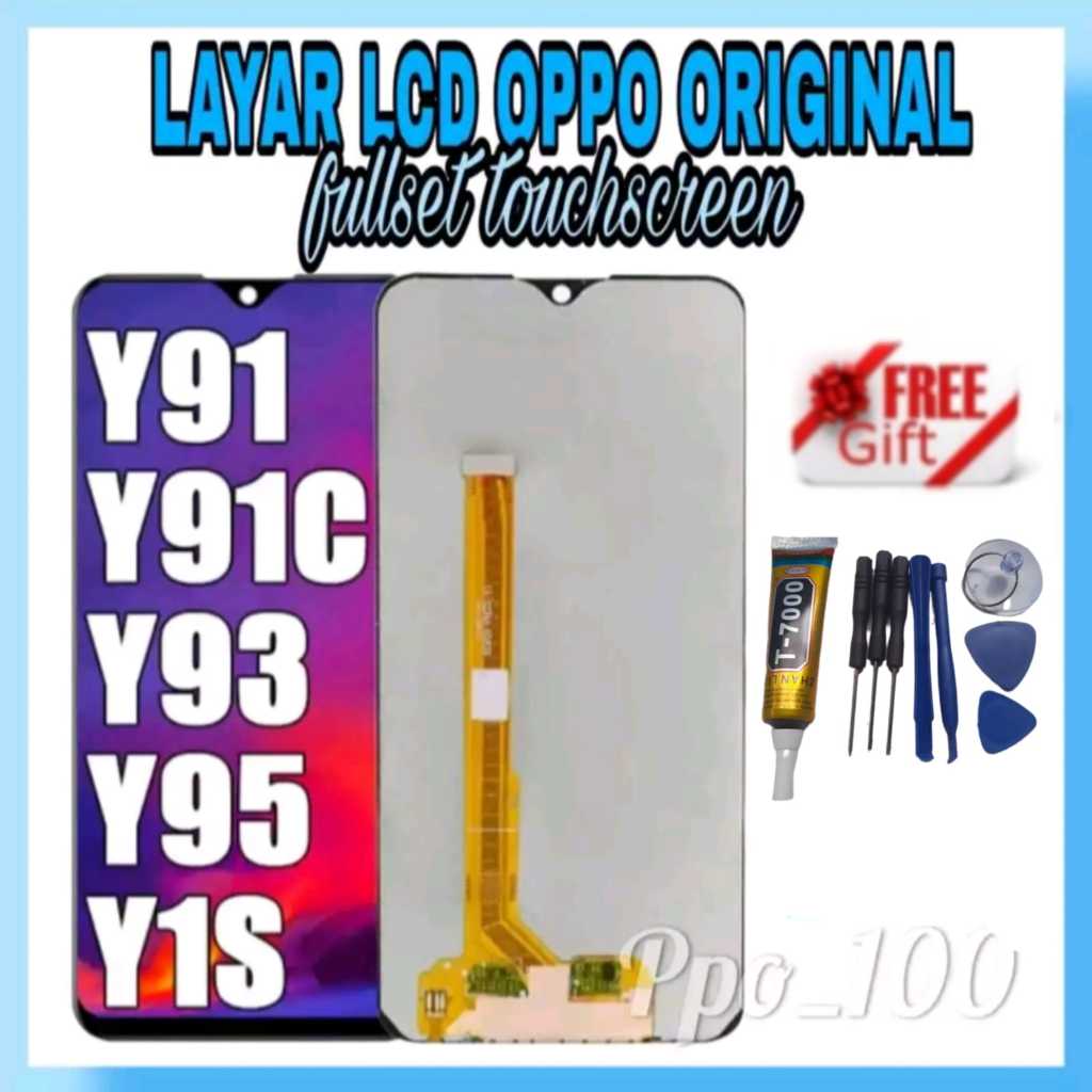 FREE GIF {ORIGINAL} LCD VIVO Y91 /Y1S /Y91C/Y93/Y95 Layar sentuh kualitas tinggi Fullset Touchscreen