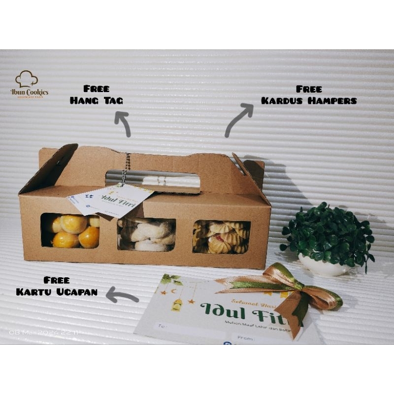 

Hampers Lebaran Idul Fitri Unik Kue Kering/Nastar/Putri Salju/Palm Cheese/Sagu Keju/Semprit/ Ekonomis 300 ml