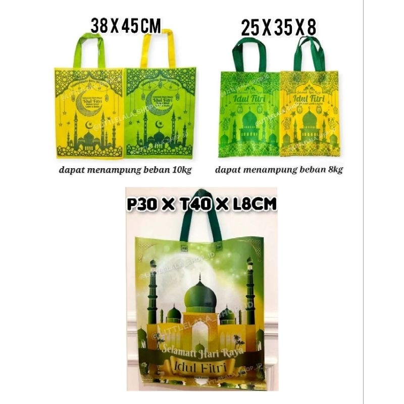 

Tas hampers Lebaran 38x45x10cm / 25x35x8cm / 30x40x8cm tas sembako / tas idul fitri ketupat kuning hijau/goodie bag/tas parsel idul fitri/eid mubarak/tas sirup/syrup bag/tas sembako