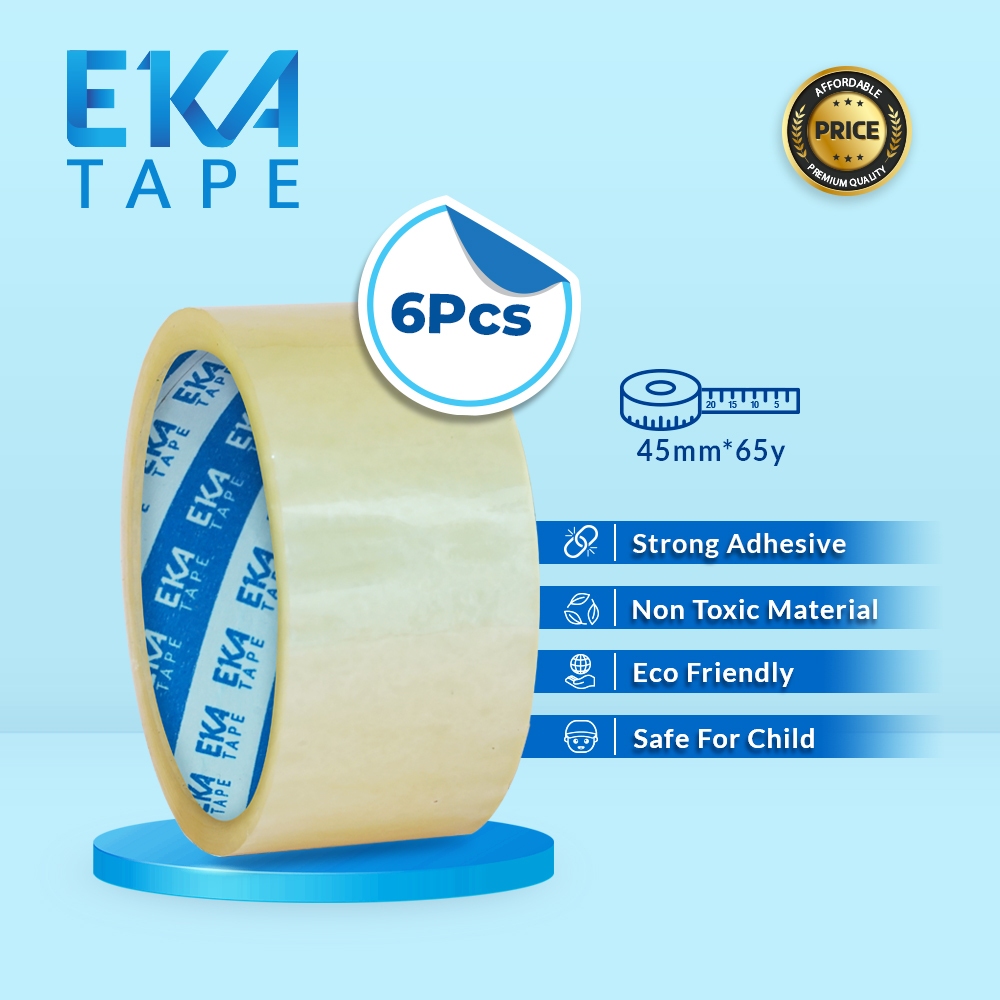 

Eka Tape OPP Lakban Bening 45mm x 65 Yard 6Pcs