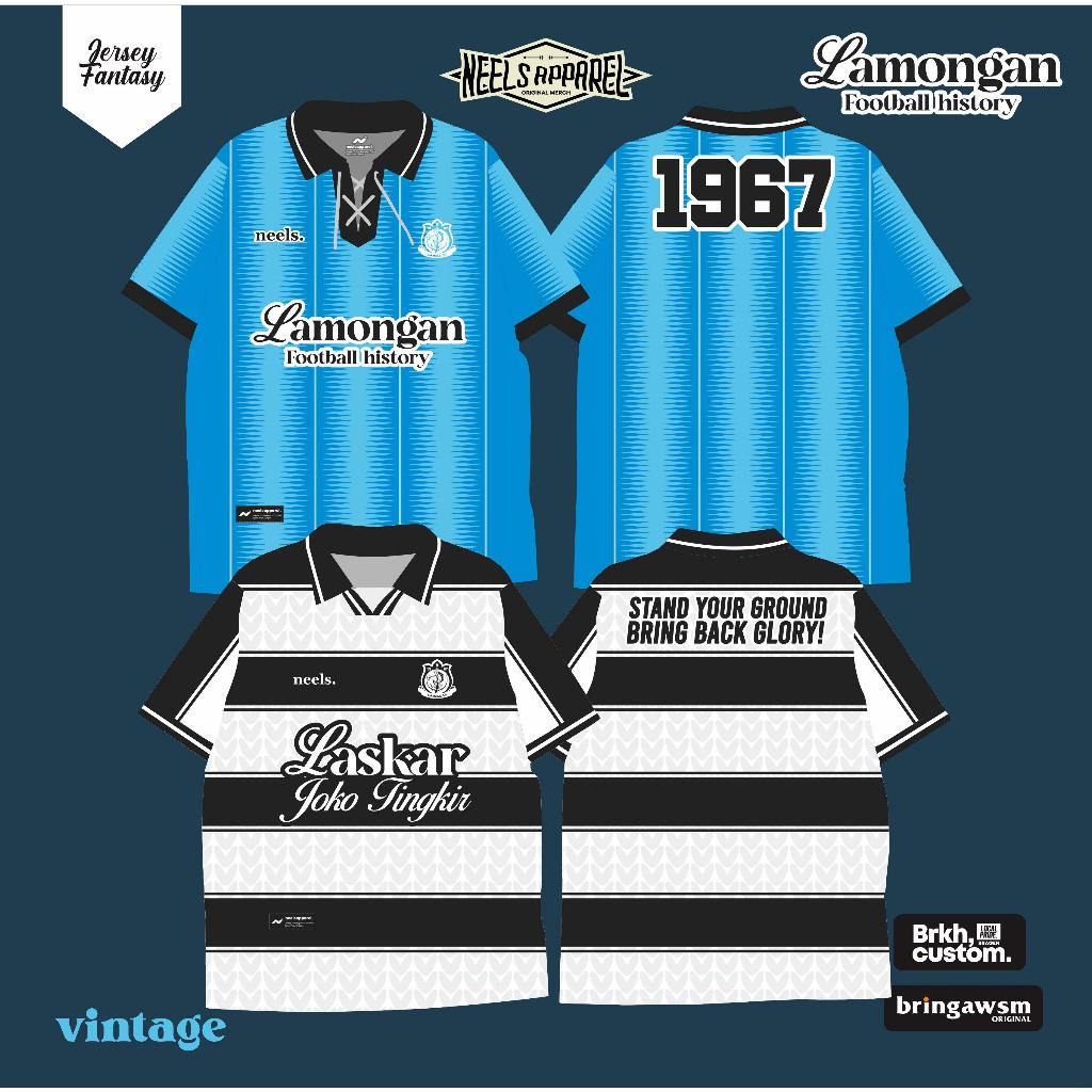 JERSEY FANTASY PERSELA LAMONGAN VINTAGE REGULER DAN JUMBO M L XL XXL XXXL NEELSAPPAREL BRKHCUSTOM