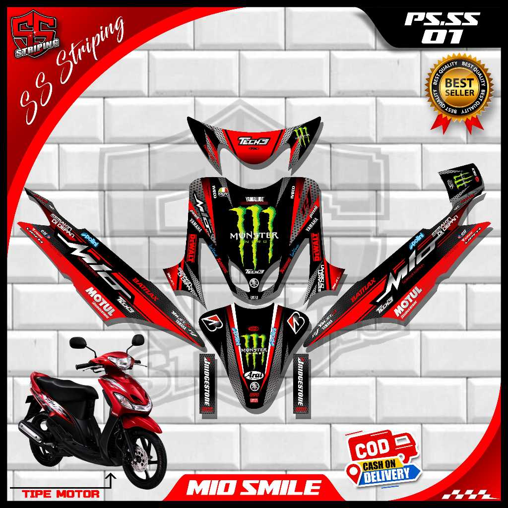 Decal Sticker Full Body Mio Smile - Sticker Full Body Mio Smile Motif Karbon. PS.SS.01