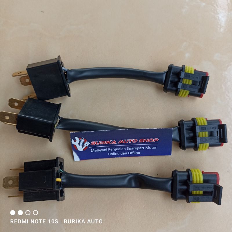 Soket Adaptor Headlamp h4 to led Vespa Matic Primavera 3V Sprint upgrade facelift