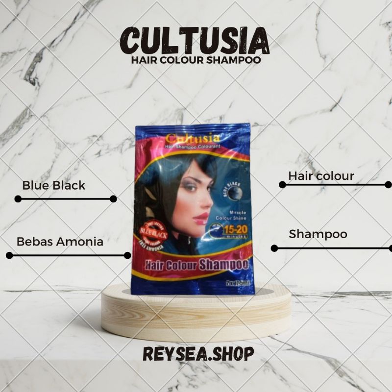 CULTUSIA - HAIR COLOUR SHAMPOO BLUE BLACK
