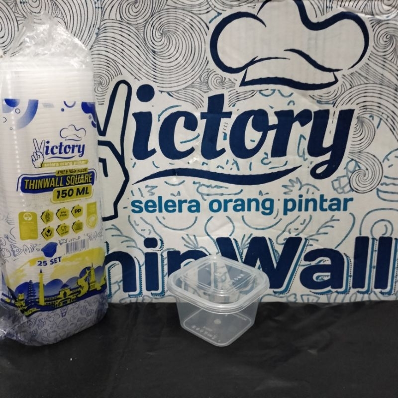 thinwall kotak 150 - thinwall 150 square - thinwall persegi 150 ml isi 25 pasang
