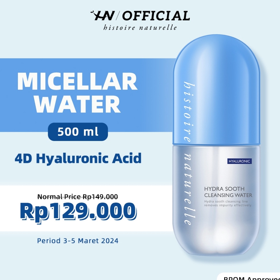 JAF554 Perdana Histoire Naturelle Hydra Sooth Cleansing Water Hyaluronic 5ml  Pembersih Makeup Wajah