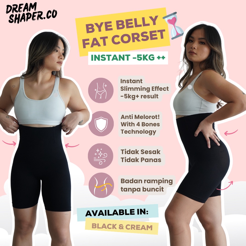UWQ891 GROSIR DREAMSHAPER  BYE BELLY FAT CORSET PANTS Celana Korset Slim Pelangsing Perut Paha Wanit