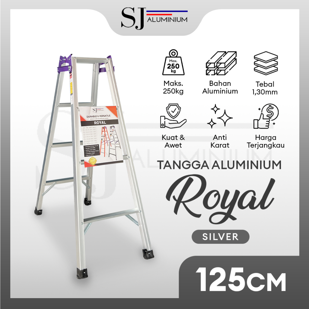 [ROYAL] Tangga Aluminium / Tangga Lipat / Tangga Aluminium Lipat - Jumbo & Multifungsi Tahan 250 KG 