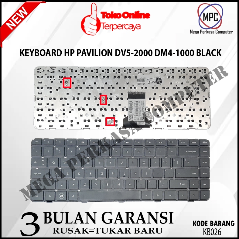 Keyboard HP DM4 DM4-1000 DM4-1200 DM4T-1000 DV5-2000 NSK-HT0UV hitam