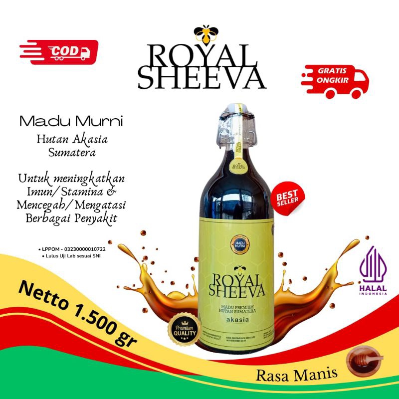

madu murni royal sheeva madu premium hutan akasia lulus uji lab halal mui 1500gram