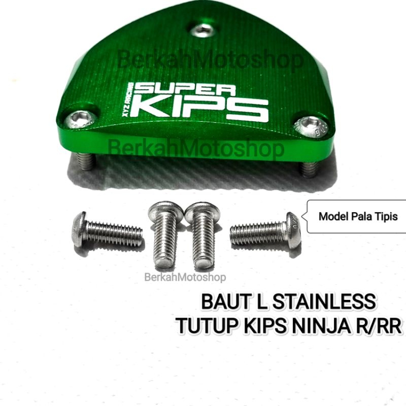 [1BIJI] BAUT STAINLESS TUTUP KUPINGAN SUPERKIPS NINJA R RR SS BAUT L STAINLESS COVER TUTUP SUPERKIPS