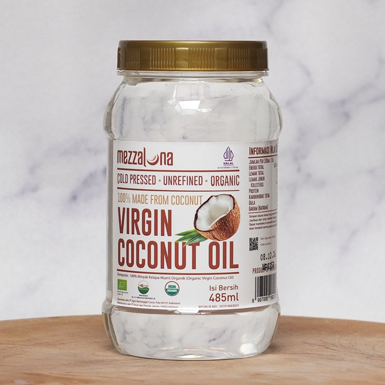 

VCO Minyak Kelapa Organik 485ml Mezzaluna EVCO Extra Virgin Coconut Oil