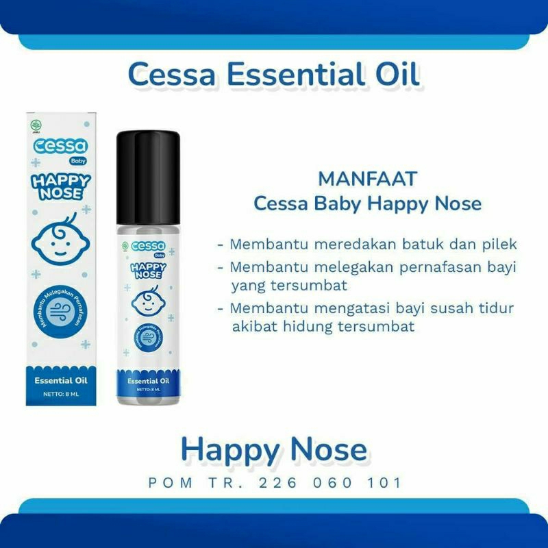 Cessa Baby Happy Nose, CESSA BAYI UNTUK FLU DAN BATUK, OBAT OLES BAYI, OBAT ROLL ON BAYI