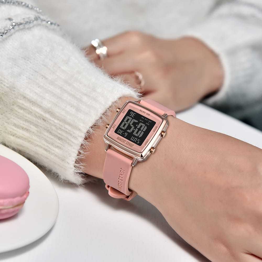 Jam Tangan Wanita Fasihon Jonas jasmin tali karet digital seri 2265.