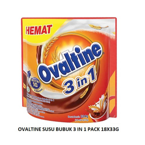 

Ovaltine Susu Bubuk 3 in 1 Pack 18x33g