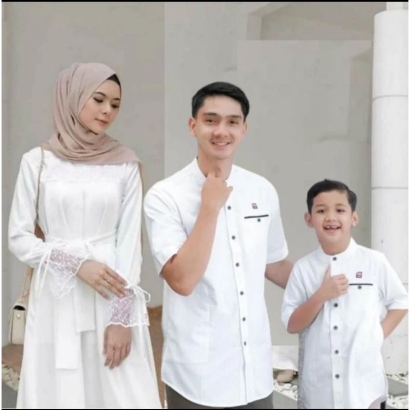 BAJU MUSLIM COUPLE AYAH ANAK ZIDANE DAN IBU GAMIS POLOS SETELAN COUPLE KELUARGA HARGA TERPISAH