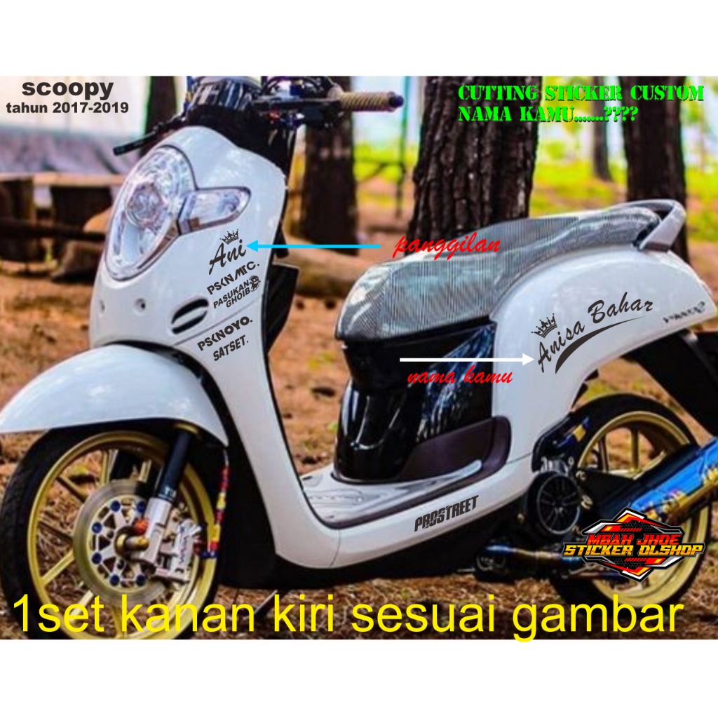 cutting sticker body motor honda scoopy custom nama
