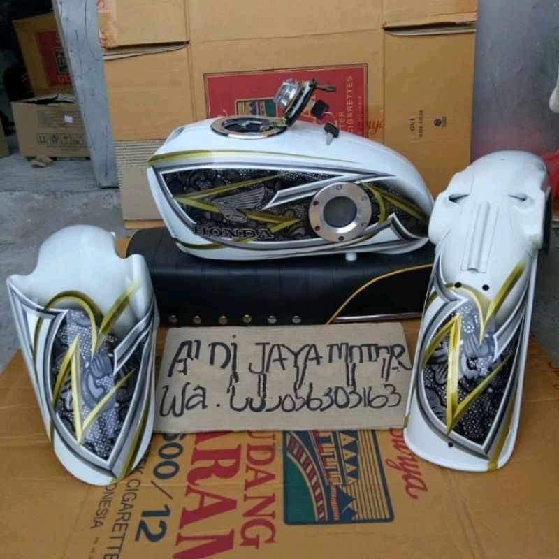 Tangki cb body set cb aquarium tutup ninja Airbrush terbaru  Anti karat sudah di resin dalamnya