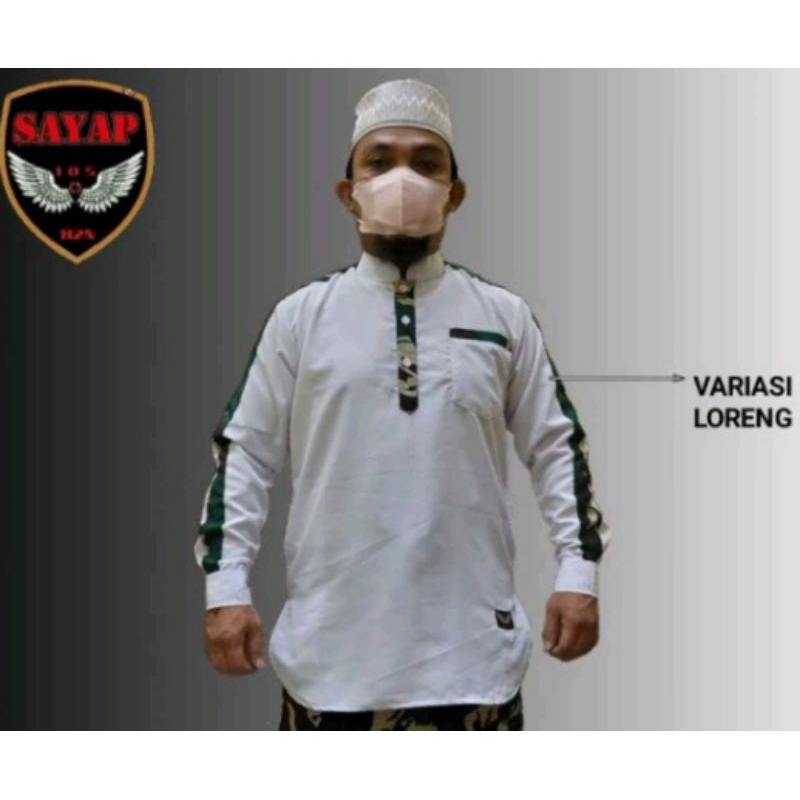 BAJU KOKO KURTA ARMY LENGAN PANJANG