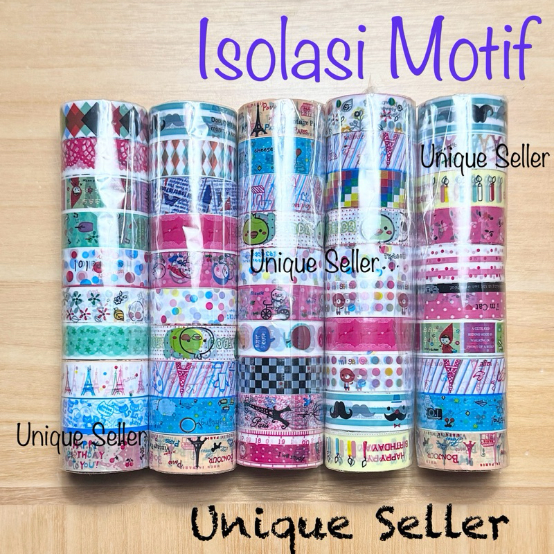 

1 Slop Isolasi Motif Warna Warni Mix Aneka Motif isi 10 pcs