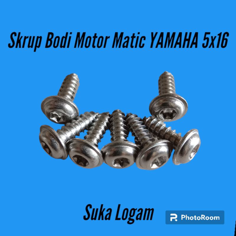 Baut Skrup Bodi Motor L Bintang 5 x 16 Flange Button Head Stainless Steel TORX Kunci T25