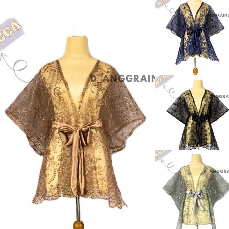 Murah Lebay Outer brokat kondangan  cardigan brokat tali  outer pesta  outer kebaya